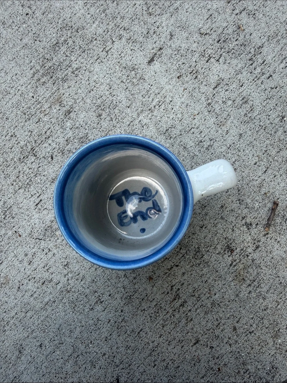 Hand-Painted Blue Ceramic House Mug
